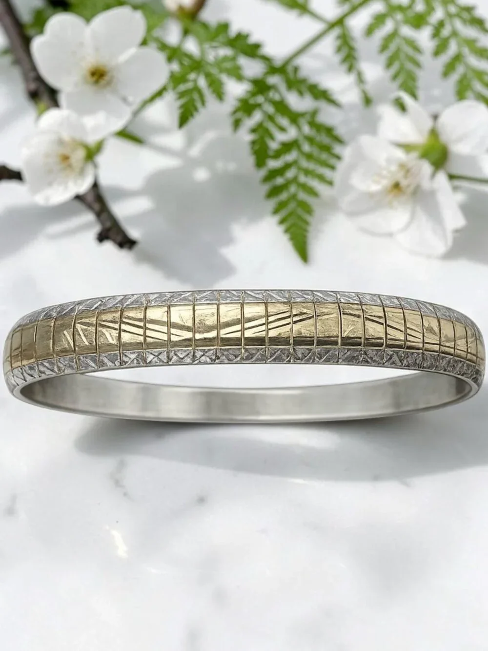 Vintage Milor Italy Two-Tone Bracelet - Gold Vermeil & Silver - Classic